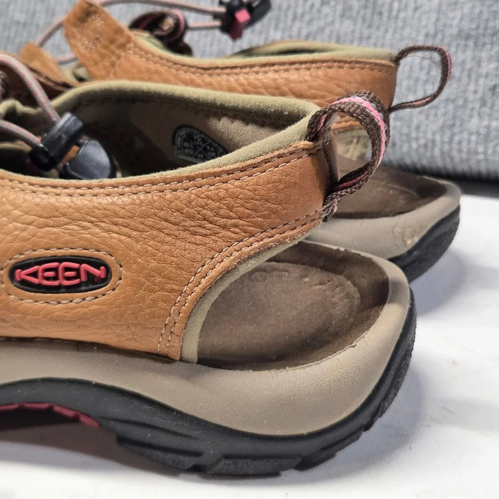 Keen Newport H2 Waterproof Hiking Sandals Brown Leather Pink Womens 10